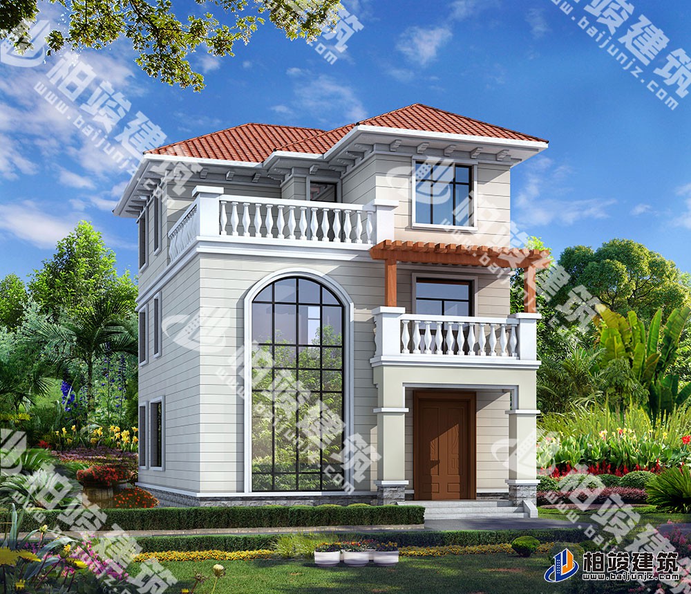 新款三層簡歐風(fēng)別墅設(shè)計圖，外形清麗造價低