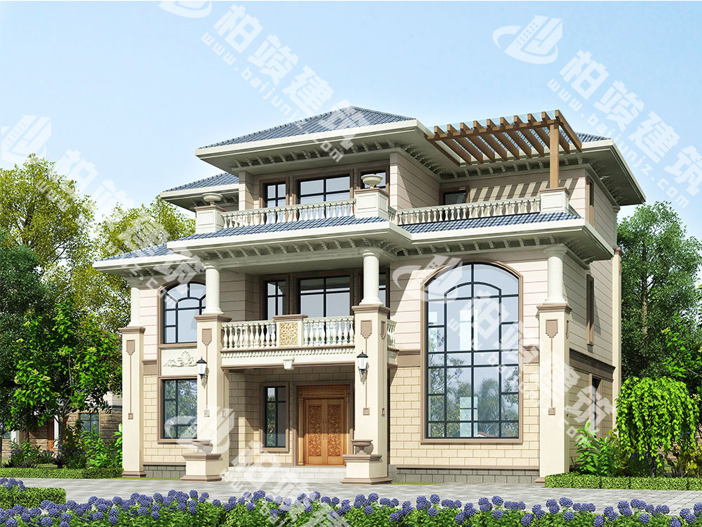 三層簡歐風(fēng)別墅設(shè)計圖紙，現(xiàn)代感田園墅居