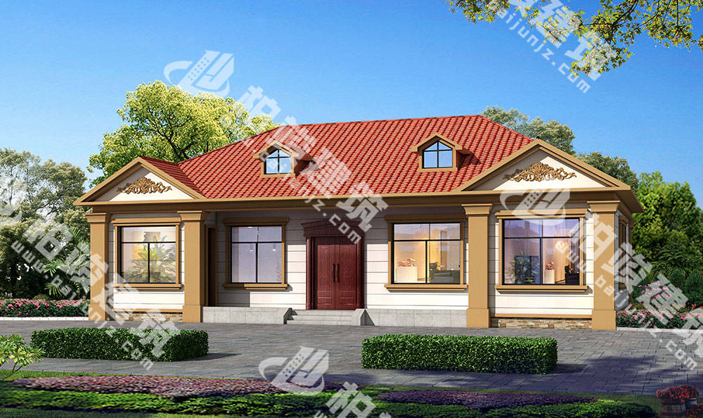 農(nóng)村一層別墅設(shè)計(jì)圖，造價(jià)僅12萬，簡(jiǎn)雅歐風(fēng)，內(nèi)部五室