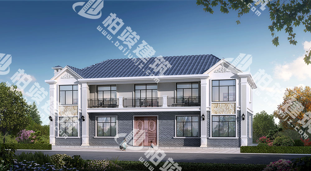 農(nóng)村二層簡(jiǎn)歐風(fēng)別墅設(shè)計(jì)圖，內(nèi)部11室，帶備用房