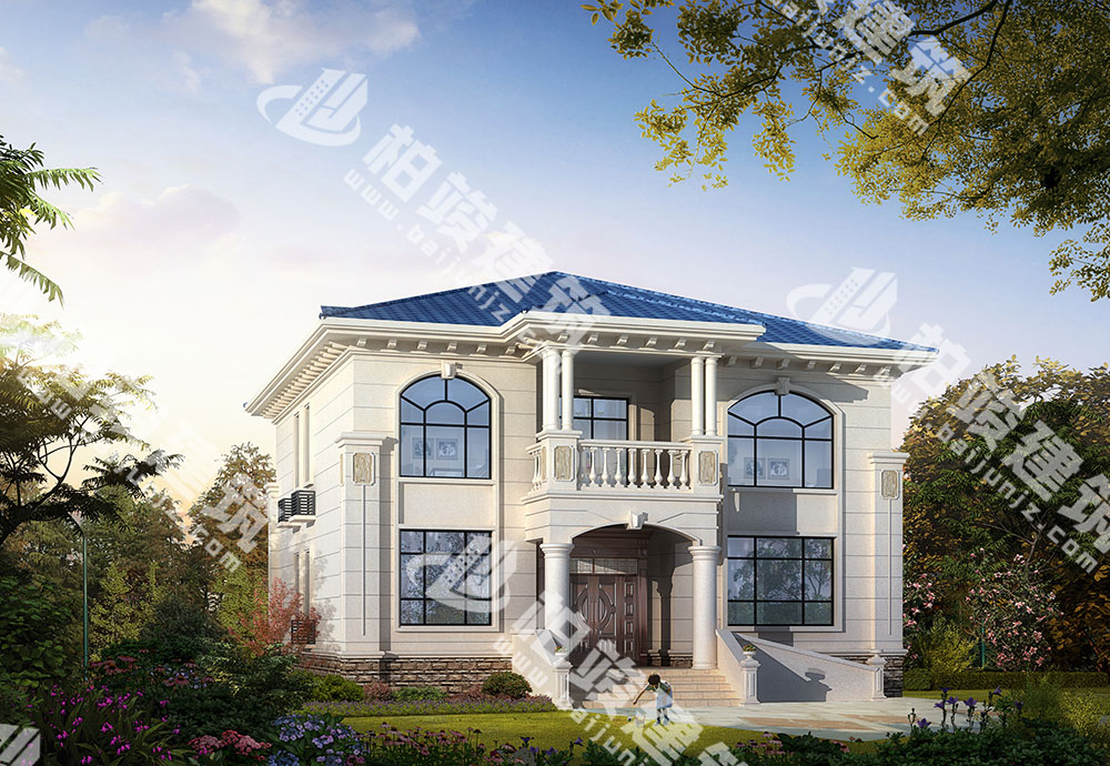 農(nóng)村自建房設(shè)計(jì)圖，二層簡(jiǎn)歐風(fēng)格，帶堂屋、神龕位、坡道，設(shè)計(jì)極富細(xì)節(jié)