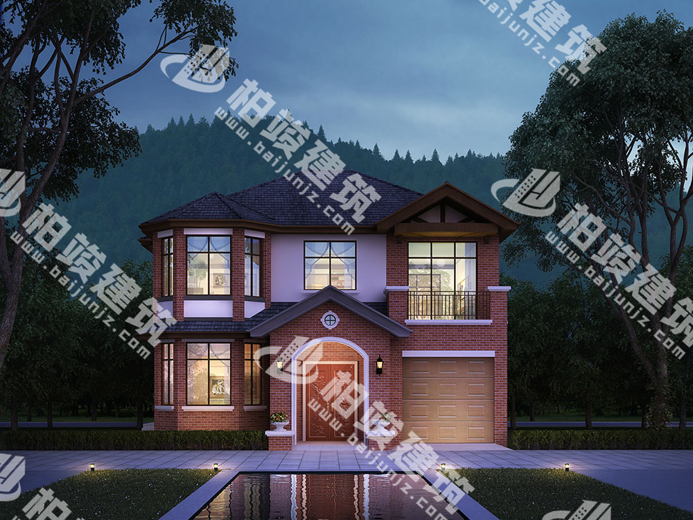 農(nóng)村二層別墅設(shè)計(jì)，美式田園風(fēng)情，帶車庫、烤火房