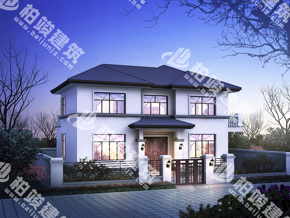 二層現(xiàn)代風(fēng)格自建房設(shè)計(jì)圖，框架結(jié)構(gòu)，大氣設(shè)計(jì)