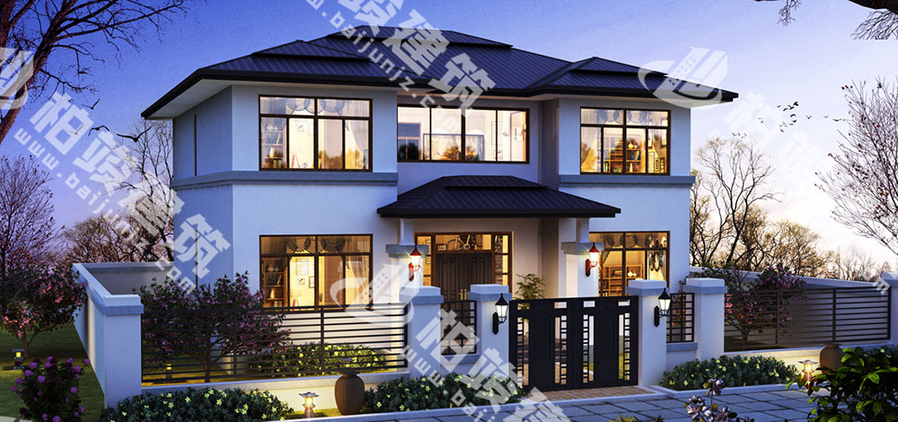 農(nóng)村二層樓房設(shè)計(jì)，客廳餐廳雙挑空，內(nèi)部6室