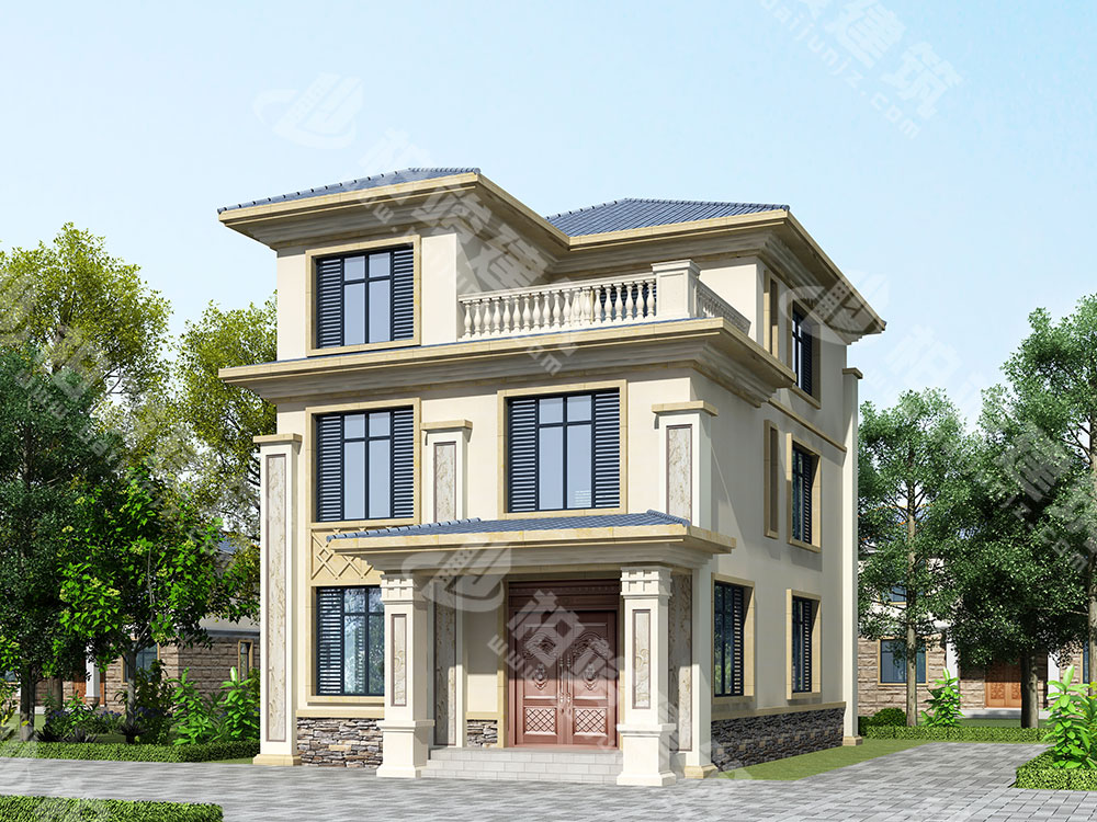 鄉(xiāng)村小別墅圖紙，三層簡歐風(fēng)格，設(shè)計(jì)簡單，布局緊湊，實(shí)用上選