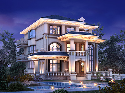 農(nóng)村配電梯房建筑圖紙，三層中式豪奢，定格優(yōu)雅藝墅生活