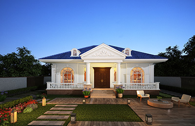 農(nóng)村房屋設(shè)計(jì)圖，一層簡(jiǎn)歐風(fēng)格，小別墅該有的全都有。