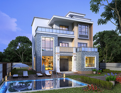 現(xiàn)代風(fēng)格別墅設(shè)計圖紙，簡約直觀的現(xiàn)代風(fēng)格更具吸引力。