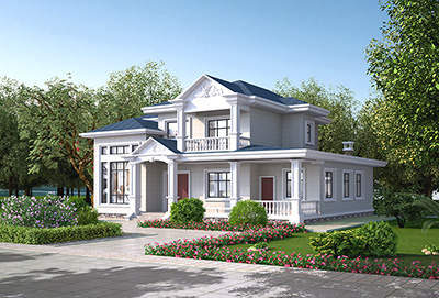 兩層別墅的設(shè)計(jì)圖紙，外形美觀，內(nèi)部功能齊全