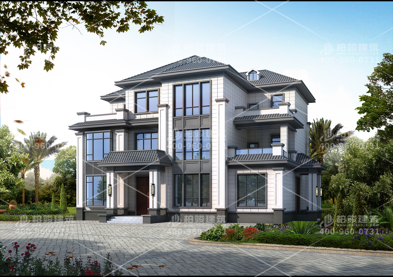 經(jīng)典中式三層別墅效果圖。看完馬上就心動(dòng)。