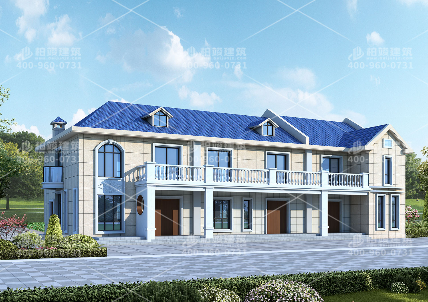 二層豪華歐式別墅效果圖，帶老虎窗通風(fēng)涼快爽翻了。