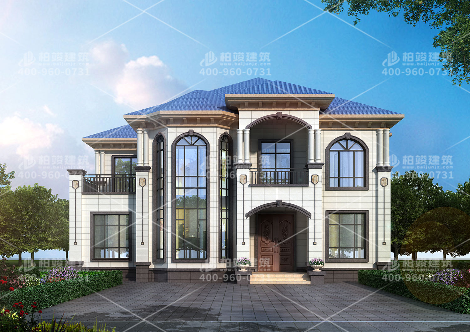 二層樓房設(shè)計(jì)，帶羅馬柱經(jīng)典歐式