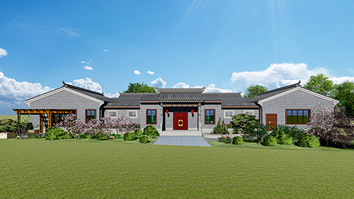 鄉(xiāng)村四合院別墅設(shè)計效果圖