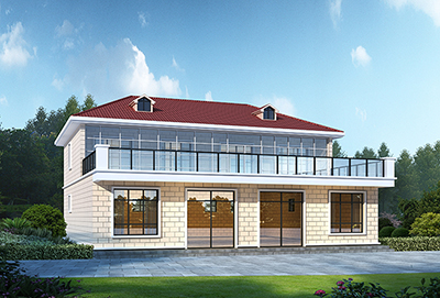 二層中式風(fēng)格房屋設(shè)計(jì)圖，老少皆宜的房屋。