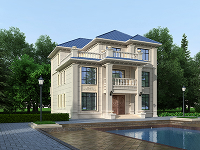 三層樓房設(shè)計圖，簡單大方的歐式風格。