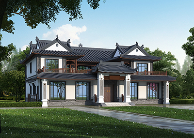 新中式四合院圖紙設(shè)計，配有茶室娛樂室。