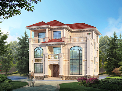 鄉(xiāng)村房屋設(shè)計圖三層，客廳中空非常漂亮。