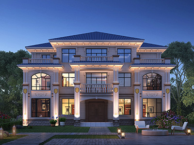 三層房屋設(shè)計圖，帶烤火房。