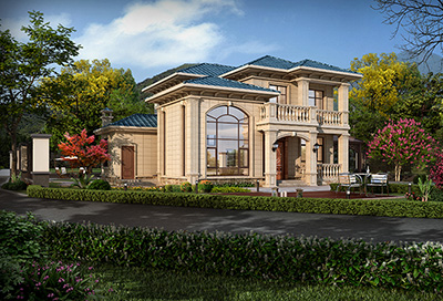 鄉(xiāng)村二層樓房設(shè)計(jì)圖，簡(jiǎn)歐風(fēng)格帶閣樓。