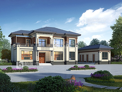 二層房屋設(shè)計(jì)圖，歐式風(fēng)格設(shè)計(jì)。