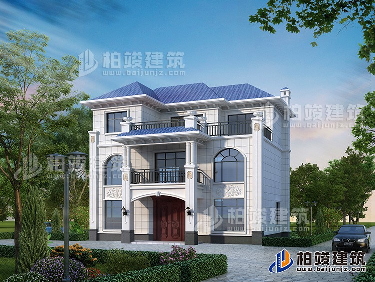 三層歐式豪華別墅設(shè)計(jì)方案圖，造價(jià)34萬(wàn)。