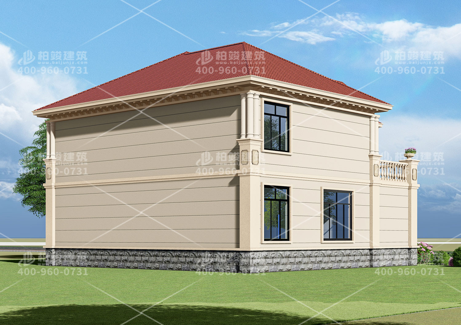 河南黃總定制二層歐式帶涼亭別墅設(shè)計(jì)