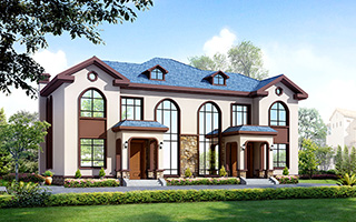 二層雙拼簡約復式兄弟別墅設(shè)計圖，非常適合農(nóng)村倆兄弟