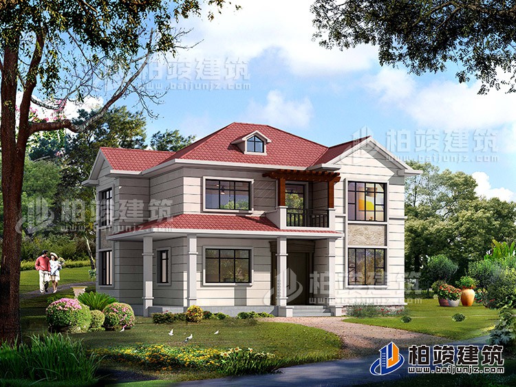 2019新款農(nóng)村15萬元二層小樓圖，占地118平米左右BZ276-簡歐風(fēng)格