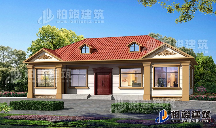 最新款一層經(jīng)濟型農(nóng)村房屋設(shè)計圖紙BZ109-簡歐風(fēng)格