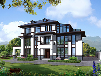 新中式復(fù)式三層別墅設(shè)計(jì)圖紙，最美的新中式別墅 帶車(chē)庫(kù)