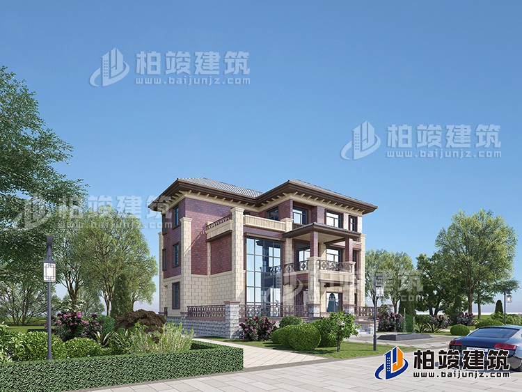 三層復式別墅設計方案圖，戶型合理、造價35萬BZ382-簡歐風格