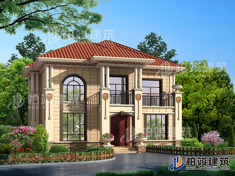 造價20萬的二層自建房屋設(shè)計圖BZ298-簡歐風(fēng)格