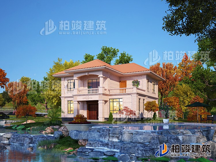 經(jīng)典戶型二層農(nóng)村小別墅設計圖，造價25萬內(nèi)BZ2512-簡歐風格