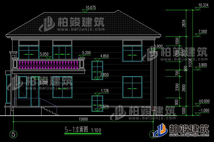 農(nóng)村25萬(wàn)別墅款式二層自建房設(shè)計(jì)圖，外觀簡(jiǎn)約大氣BZ2513-簡(jiǎn)歐風(fēng)格