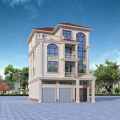 農(nóng)村四層帶商鋪的房屋設(shè)計(jì)圖紙，門面房帶車庫(kù)