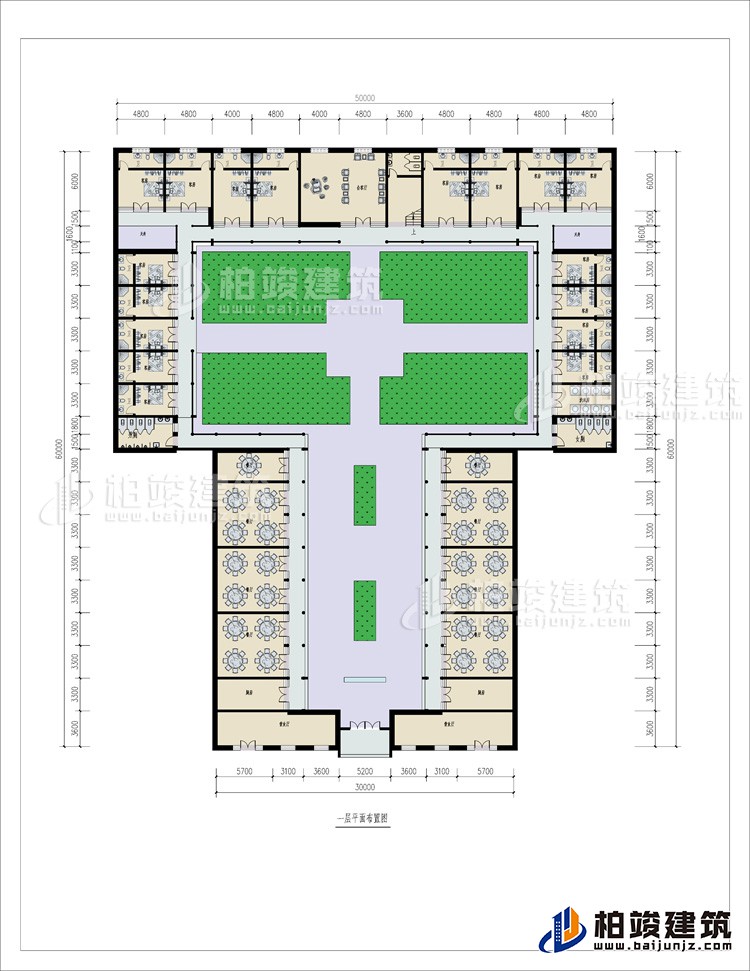 一層：2營業(yè)廳、10餐廳、3公衛(wèi)、洗衣房、17臥室、17內(nèi)衛(wèi)、小客廳
