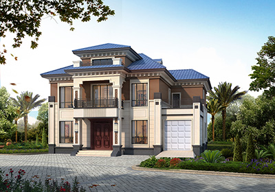 二層半別墅設(shè)計(jì)圖紙及效果圖大全帶車(chē)庫(kù)