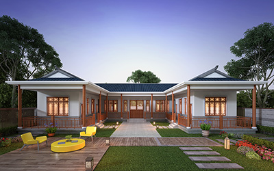 一層中式三合院設(shè)計圖紙